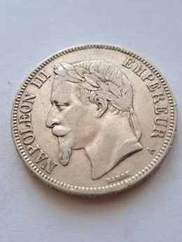 Francja 5 Franków Napoleon III 1870 r