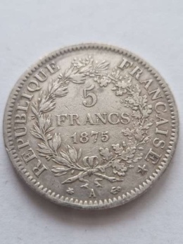 Francja 5 Franków Herkules 1875 r