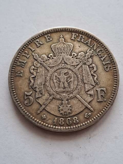 Francja 5 Franków Napoleon III 1868 r