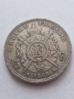 Francja 5 Franków Napoleon III 1869 r