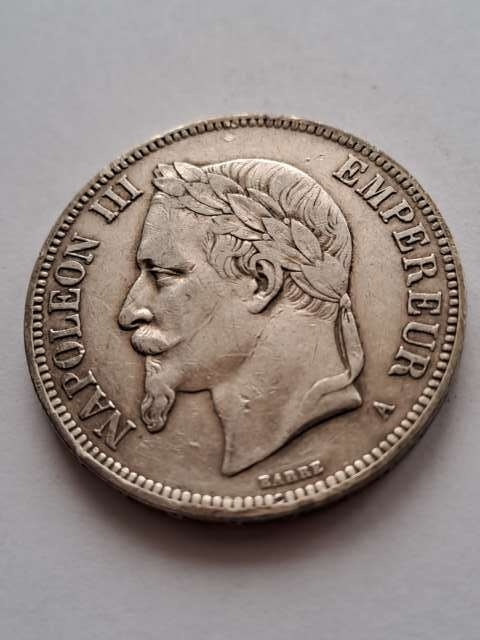 Francja 5 Franków Napoleon III 1870 r