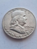 USA 1/2 Dollara Franklin 1954 r