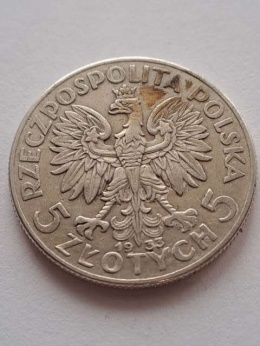 5 zł Głowa Kobiety 1933 r