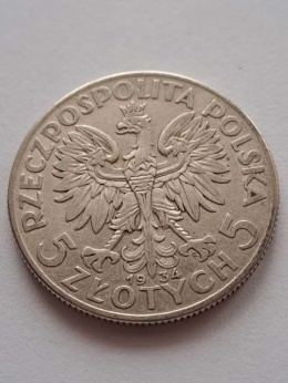5 zł Głowa Kobiety 1934 r