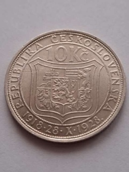 Czechosłowacja 10 Koron Masaryk 1928 r
