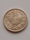 Finlandia 50 Pennia Mikołaj II 1917 r