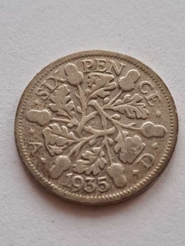 Wielka Brytania 6 Pensów Jerzy V 1935 r