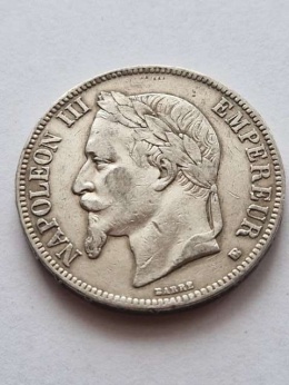 Francja 5 Franków Napoleon III 1868 r
