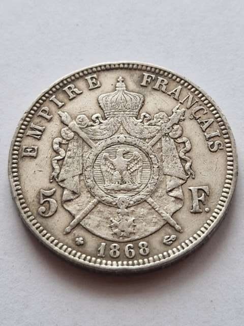 Francja 5 Franków Napoleon III 1868 r