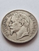 Francja 5 Franków Napoleon III 1869 r