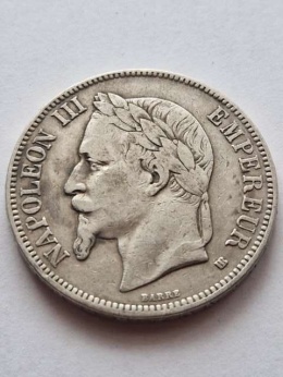 Francja 5 Franków Napoleon III 1869 r