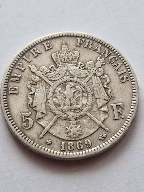 Francja 5 Franków Napoleon III 1869 r