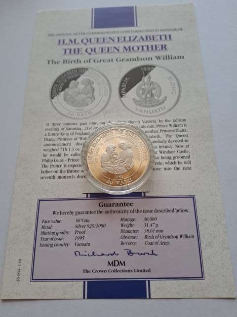 Vanuatu 50 vatu Queen Elizabeth 1995 r proof