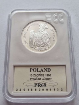 10 zł Zygmunt II August połpostać 1996 r GCN PR 69