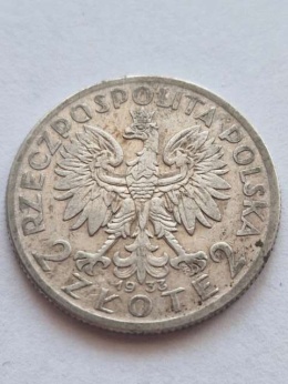 2 zł Głowa Kobiety 1933 r