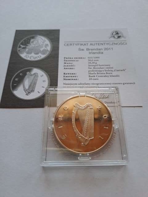 Irlandia 10 Euro Św. Brendan 2011 r