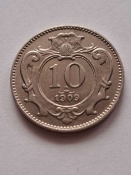 Austria 10 haler Franciszek Józef 1909 r