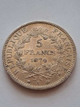 Francja 5 Franków Herkules 1874 r
