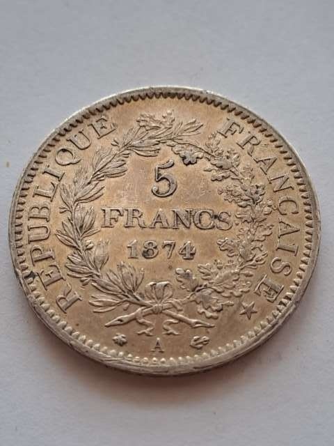 Francja 5 Franków Herkules 1874 r