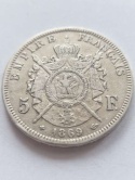 Francja 5 Franków Napoleon III 1869 r