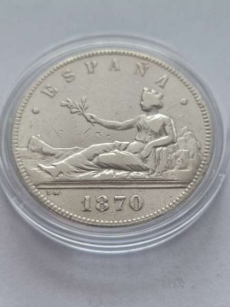 Hiszpania 5 Pesetas 1870 r