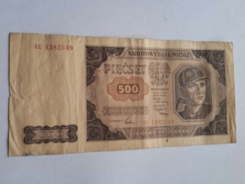 Banknot 500 zł 1948 r seria AU