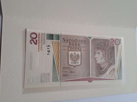 Banknot 20 zł Jan Długosz 2015 r stan UNC