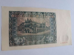 Banknot 50 złotych 1941 r seria A