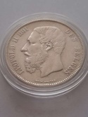 Belgia 5 Franków Leopold II 1870 r