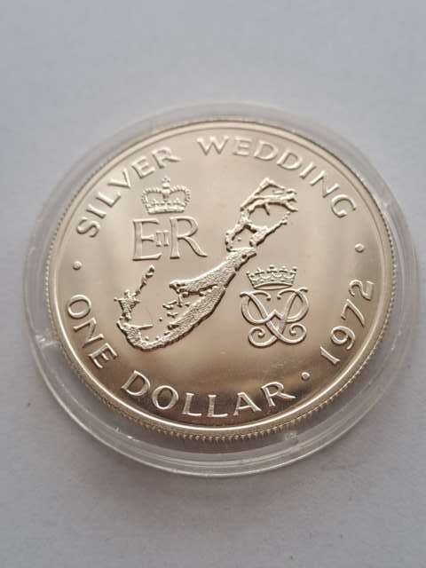 Bermudy 1 dolar Srebrne Wesele 1972 r
