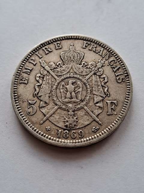 Francja 5 Franków Napoleon III 1869 r