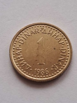 Jugosławia 1 Dinar 1986 r
