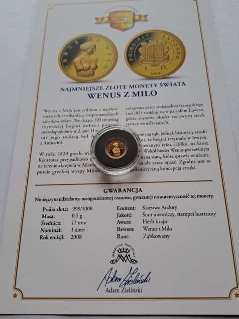 Andora 1 diner Wenus z Milo 2008 r