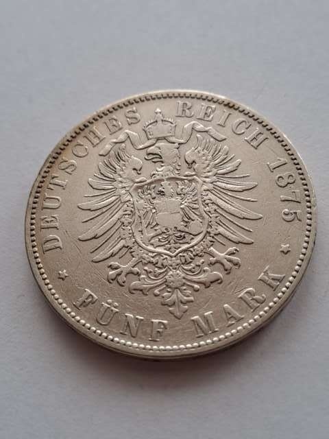Niemcy 5 Marek Saksonia 1875 r