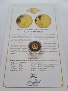 Tuvalu 1 dolar Konik Morski 2010 r