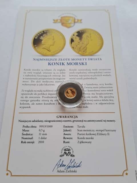 Tuvalu 1 dolar Konik Morski 2010 r