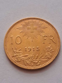 Szwajcaria 10 Franków B, Berno 1915 r