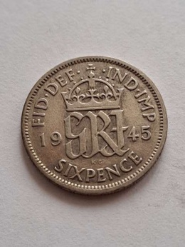 Wielka Brytania 6 Pensów Jerzy VI 1945 r