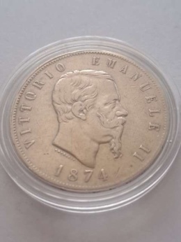 Włochy 5 Lir Emanuel II 1874 r