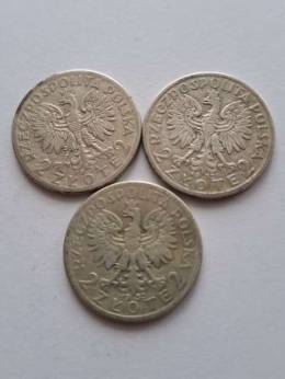 2 zł Głowa Kobiety 1932,33,34 r