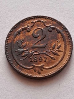 Austria 2 halerze Franciszek Józef I 1897 r