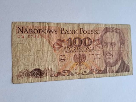Banknot 100 zł Ludwik Waryński 1976 r seria DW