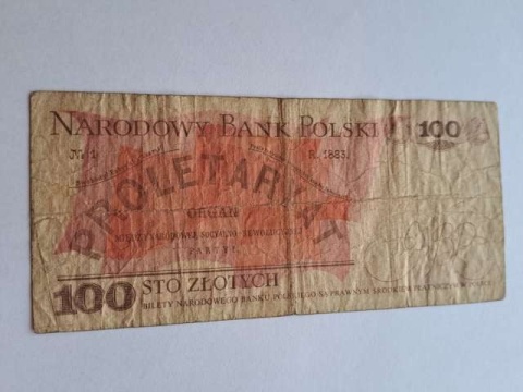 Banknot 100 zł Ludwik Waryński 1976 r seria DW