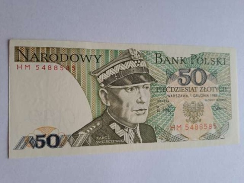 Banknot 50 zł Karol Świerczewski 1988 r seria HM