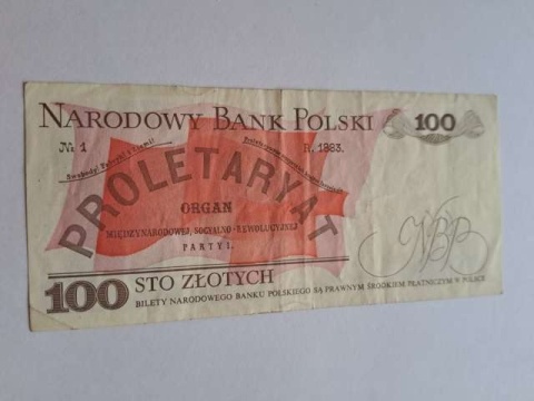Banknot 100 zł Ludwik Waryński 1988 r seria TK
