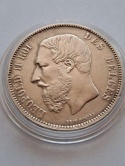Belgia 5 Franków Leopold II 1875 r