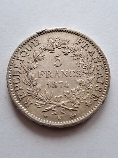 Francja 5 Franków Herkules 1874 r