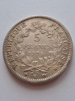 Francja 5 Franków Herkules 1874 r