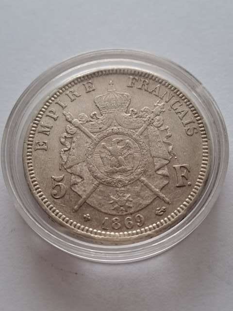 Francja 5 Franków Napoleon III 1869 r