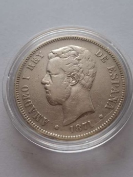 Hiszpania 5 Pesetas Amadeo I 1871 r